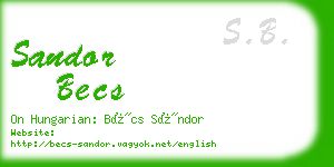 sandor becs business card